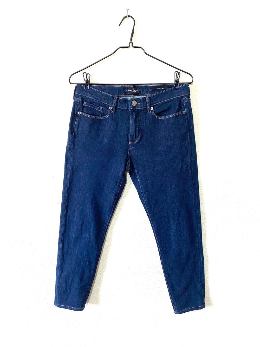 Banana Republic Skinny Jeans Women 28P Blue Denim Stretch Style 13